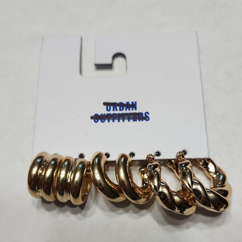 Urban Outfitters Gold Hoop Earring Set